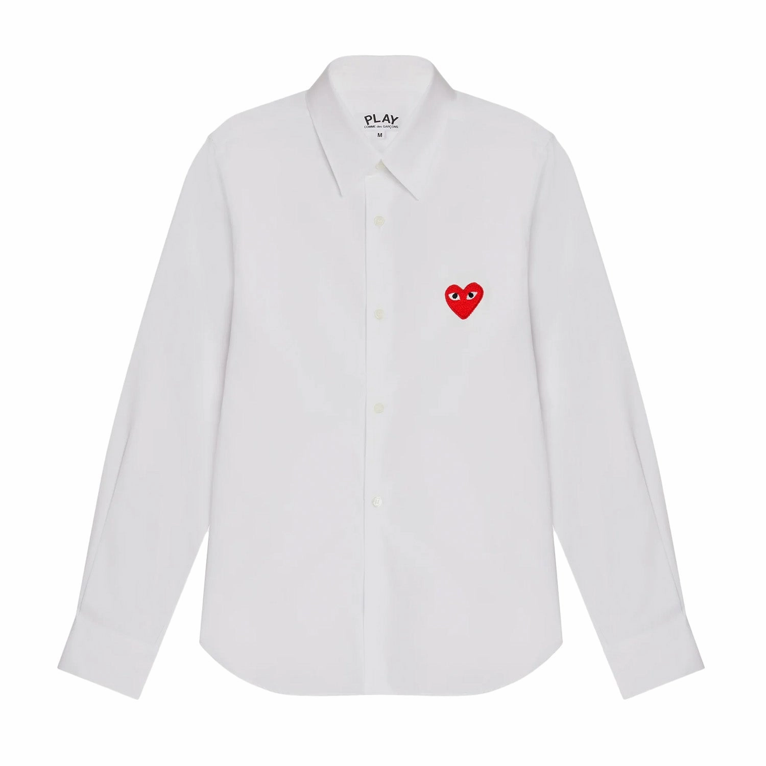 QuickDryDesign Opaque Core Womens Commes Des Garcons Play Blouse Button Up 'White'