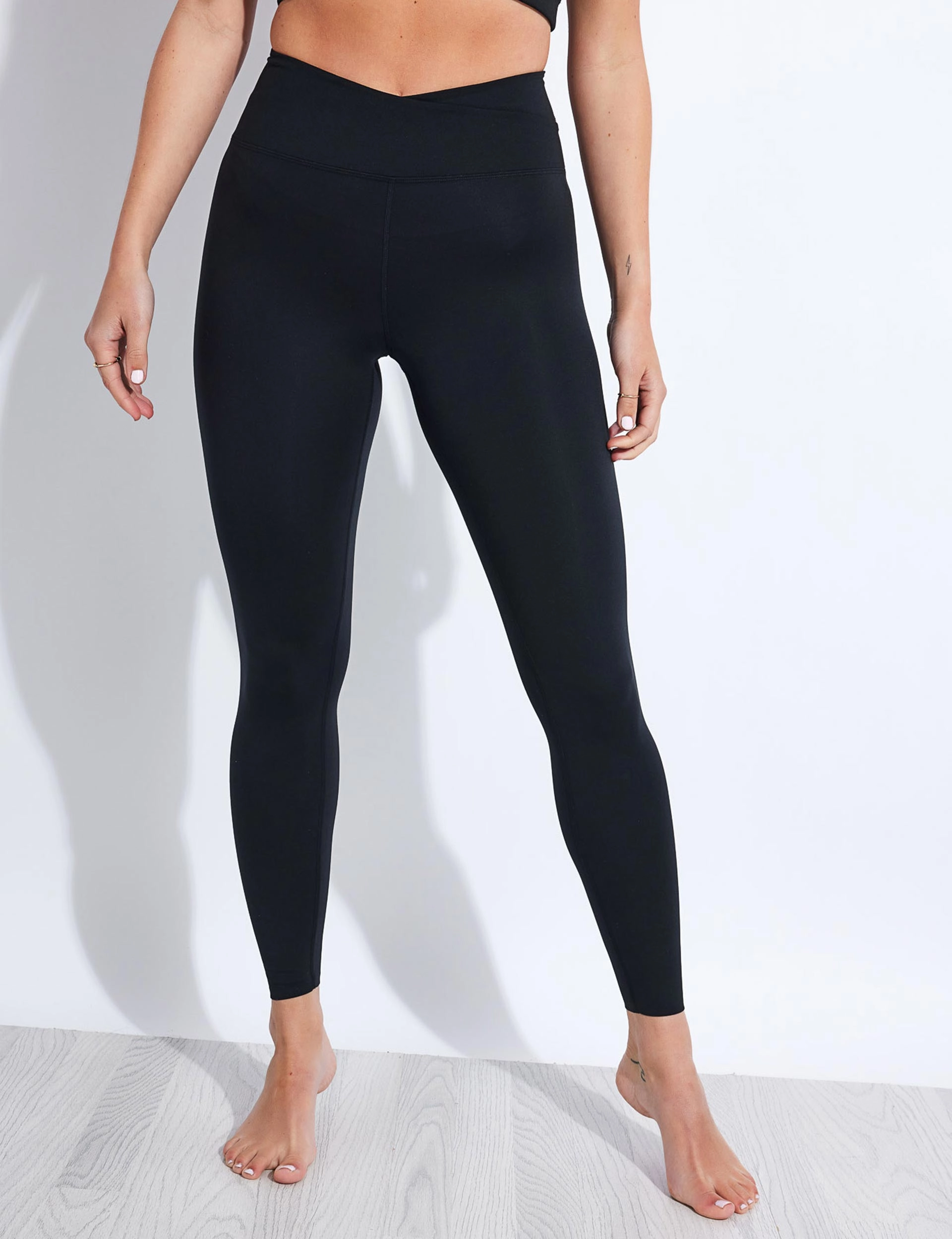 Plus Size Fade Resistant Go Balance High Waisted Yoga Leggings - Black
