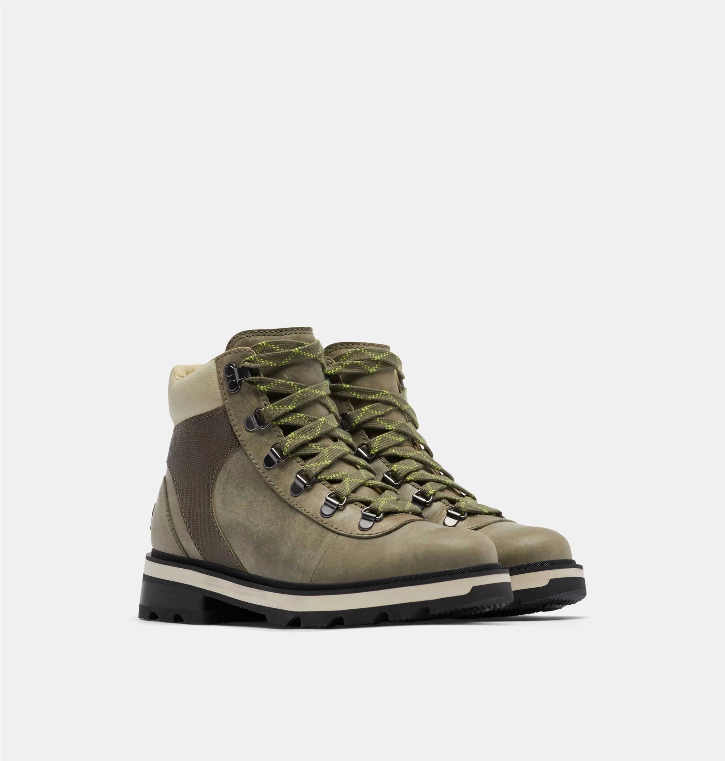 Sorel Women's Lennox Hiker STKD - Stone Green/Laurel Leaf Cozy Vibe