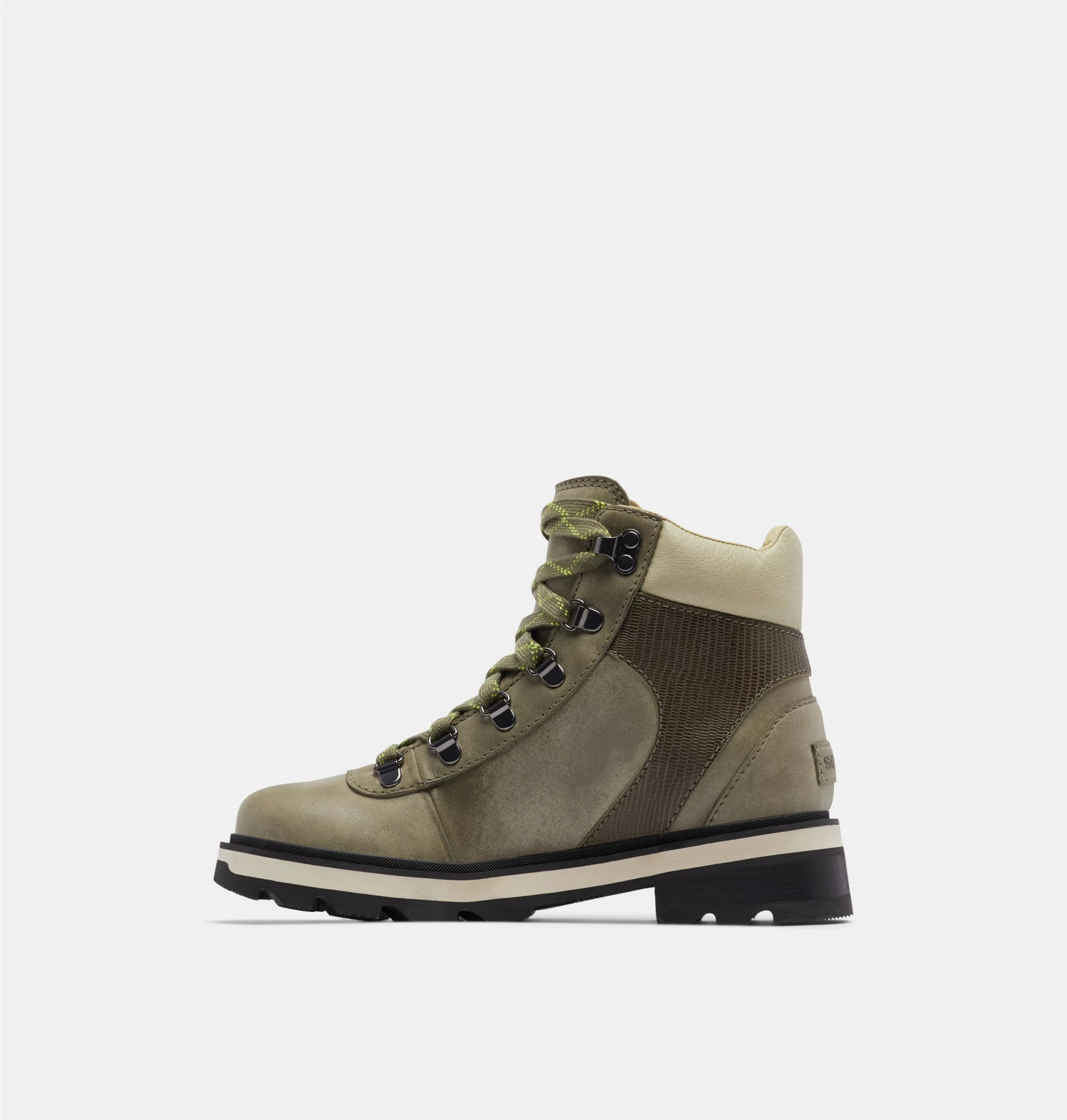 Red Flash Sorel Women's Lennox Hiker STKD - Stone Green/Laurel Leaf