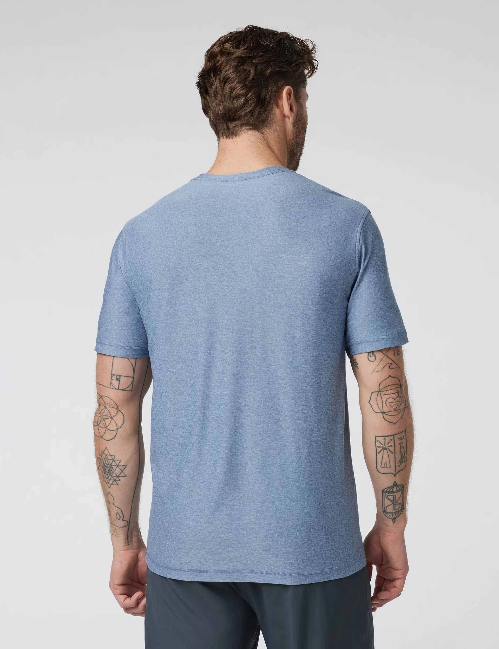 Supportive Side Core Stabilizing Fit Strato Tech Tee - Chambray Heather