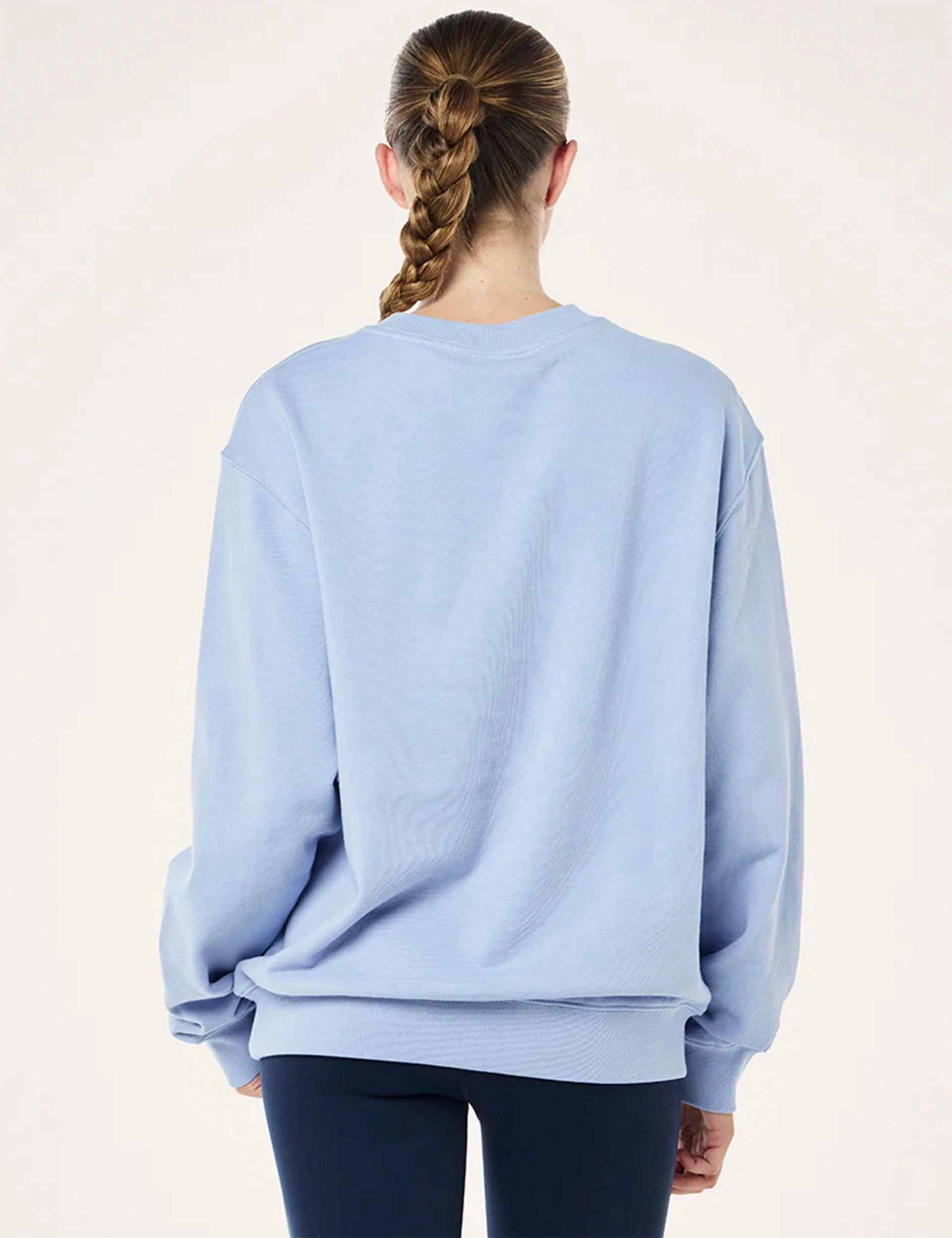 Heads Up Boucle Sweat - Dusty Blue Flatlock Seam Technology Hypoallergenic Inner Layer