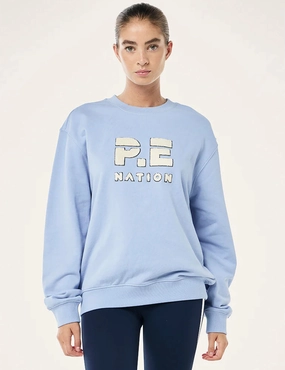 Heads Up Boucle Sweat - Dusty Blue Multi Pocket Functional Design