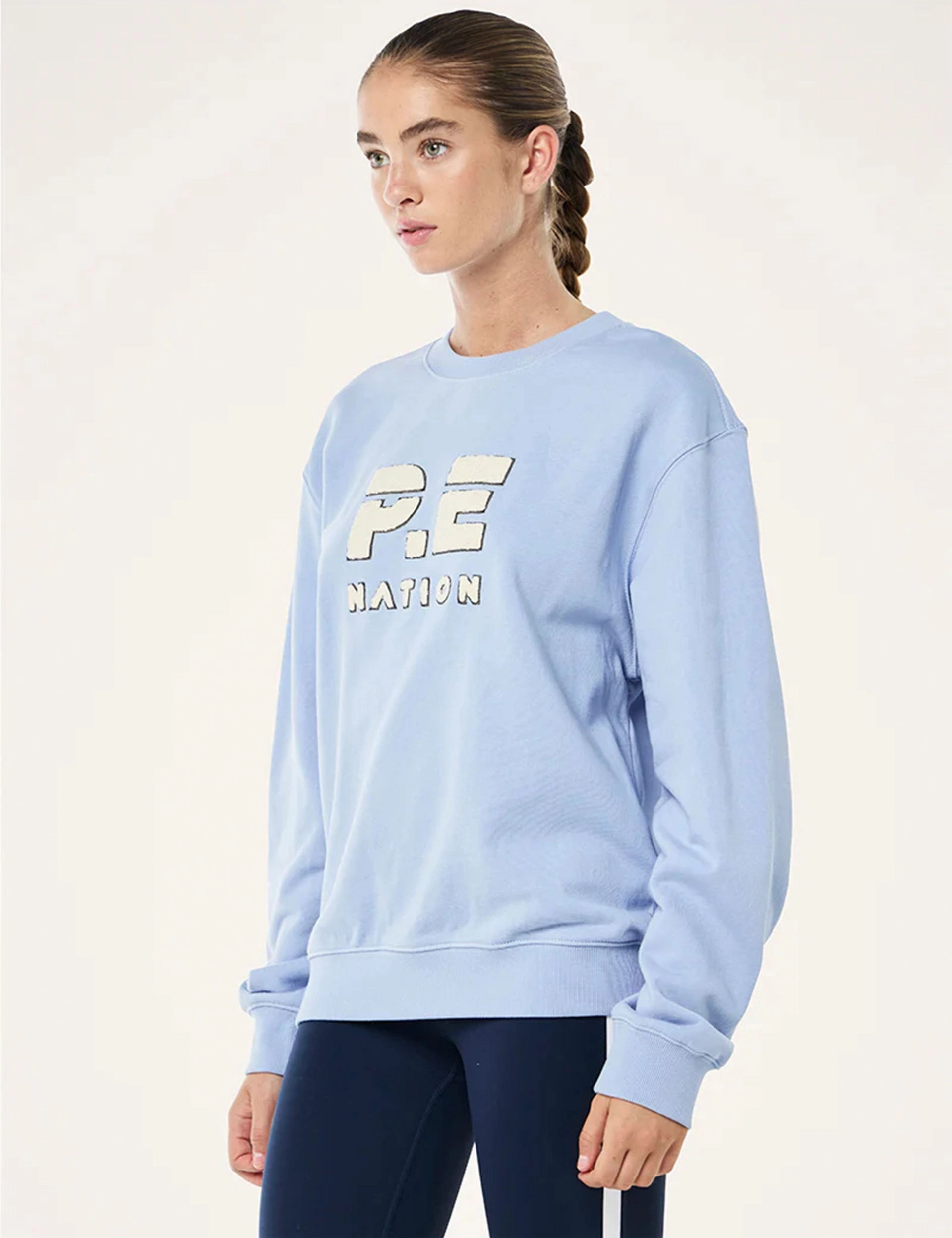 TurtleneckDesign Heads Up Boucle Sweat - Dusty Blue
