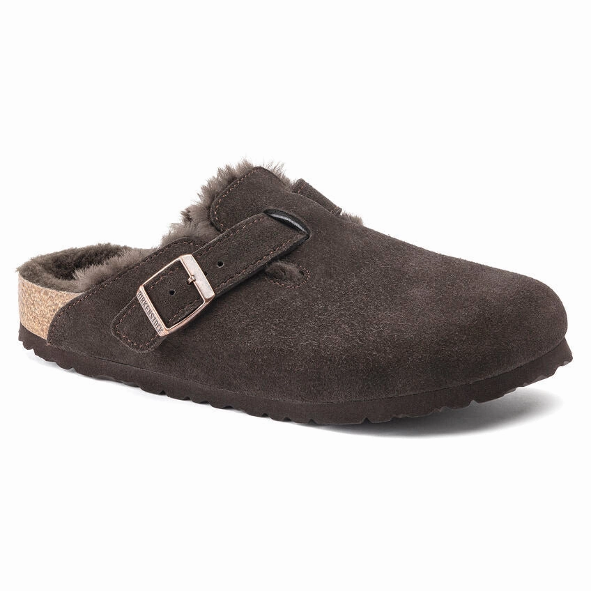 Birkenstock Boston Shearling - Mocha Suede All weather Relax Mode