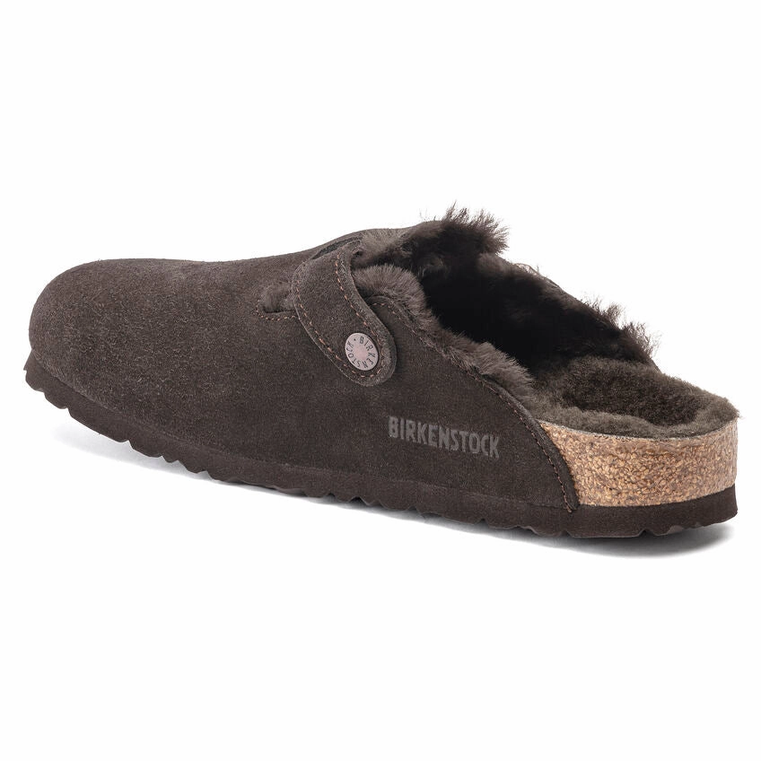 Reinforced Stitching MachineWashable Fabric Birkenstock Boston Shearling - Mocha Suede