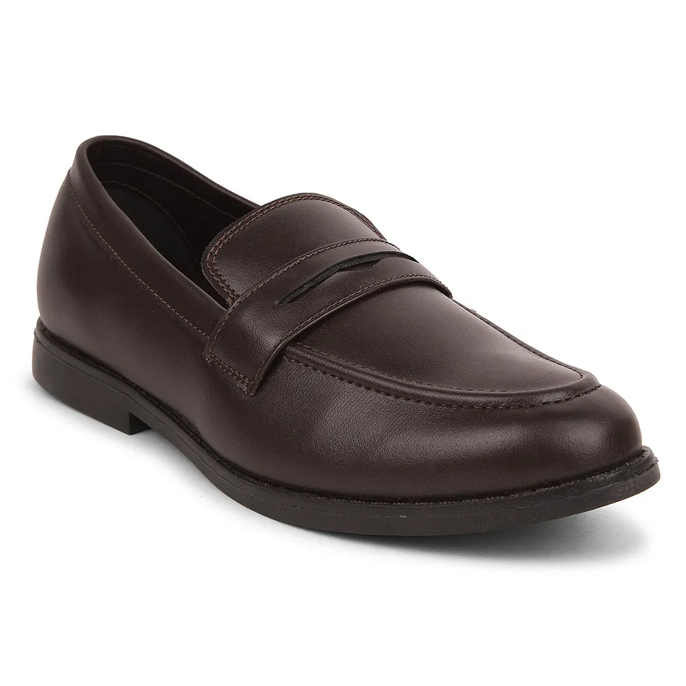 Fortune Brown Non Lacing Formal Shoes For Men MAJESTIC-2 By Liberty light - use shoes cushioning technology