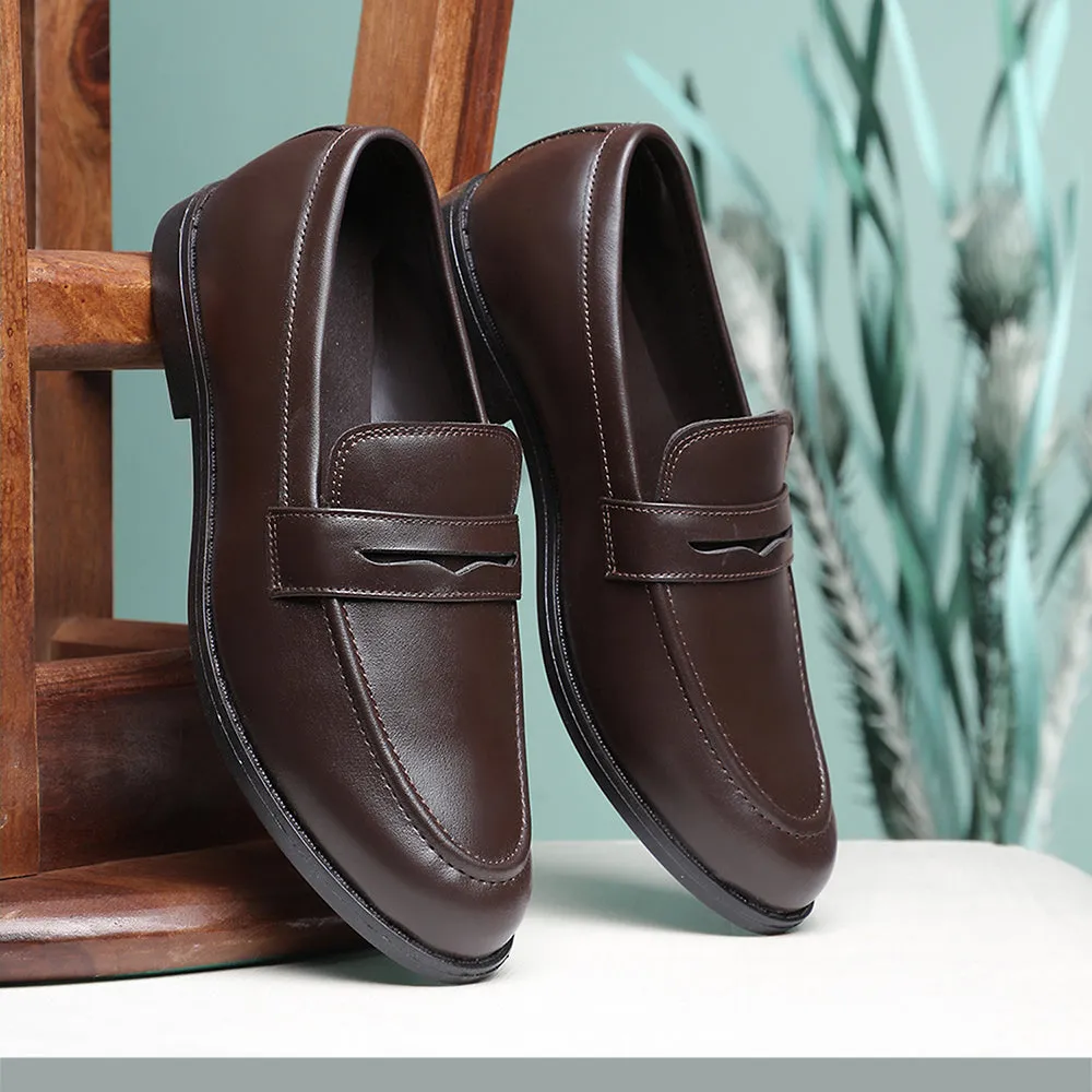 Toe box space paisley - design shoes Fortune Brown Non Lacing Formal Shoes For Men MAJESTIC-2 By Liberty