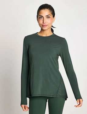 Kendall Long Sleeve Top - Deep Green driving
