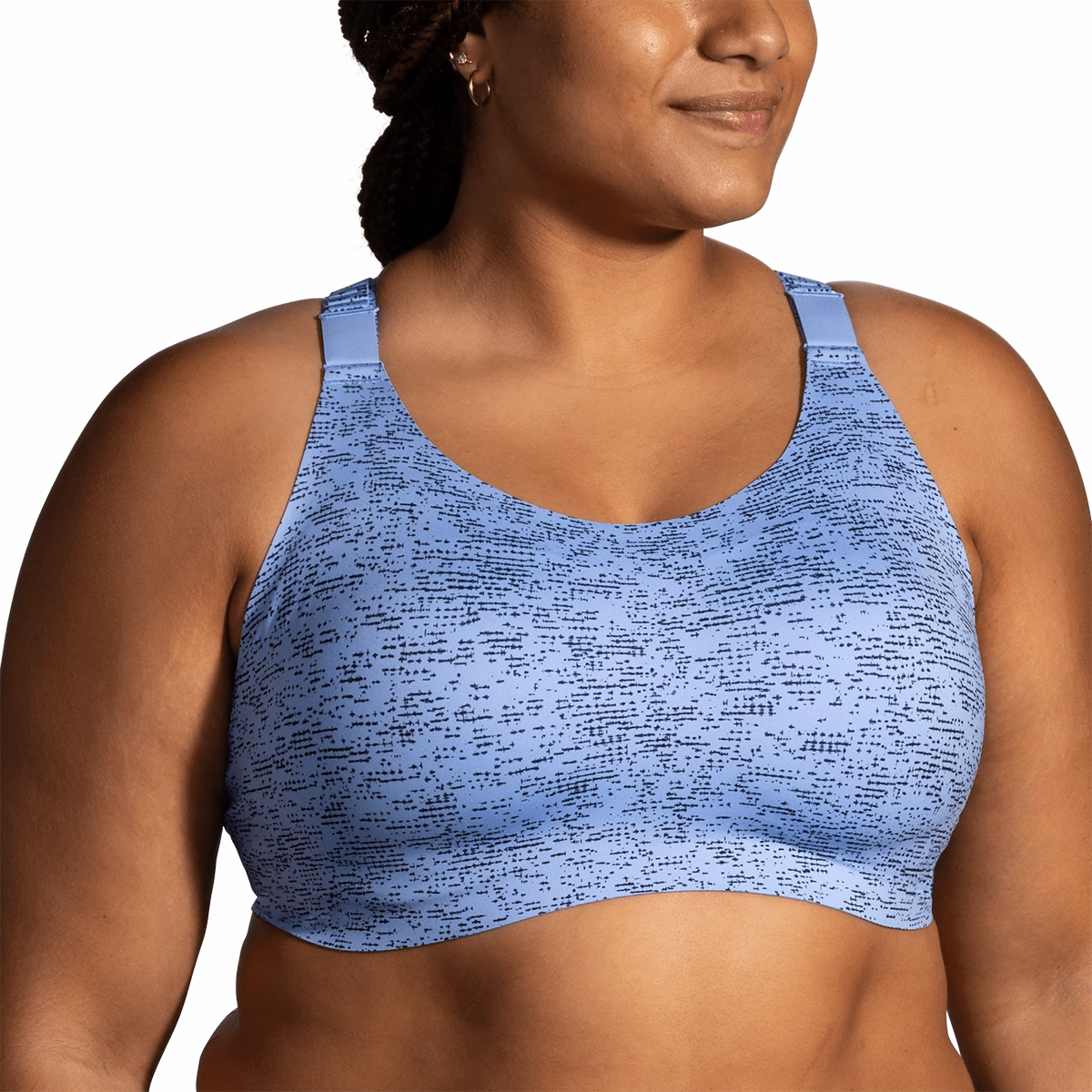 Brooks Dare Racerback Run Bra 2.0 - Blue Lavender Terrain Print Hiking Gear Decorated seams