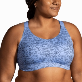 Brooks Dare Racerback Run Bra 2.0 - Blue Lavender Terrain Print Hiking Gear Decorated seams