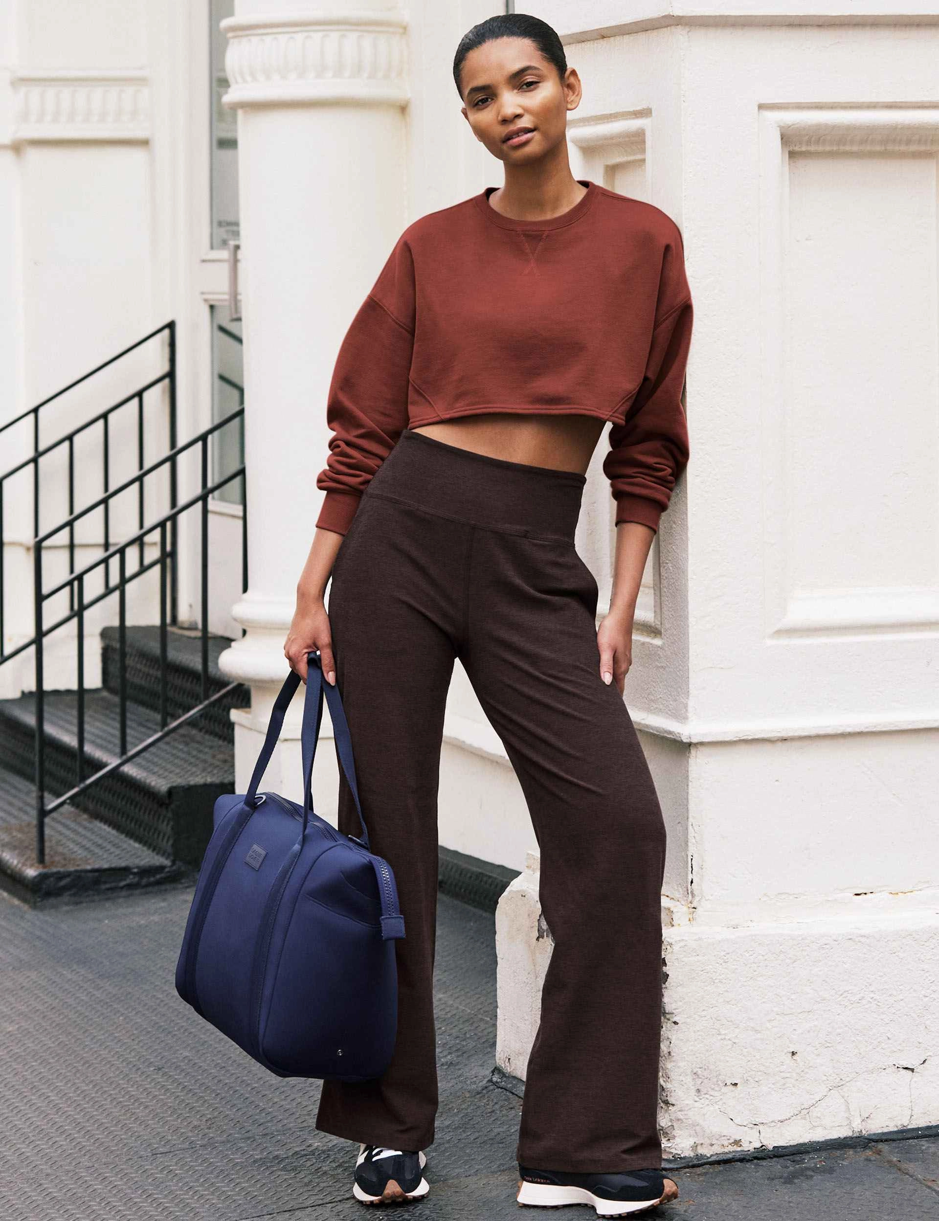 Ethical Mode Spacedye Laid Back Wide Leg Pant - Dark Chocolate Heather