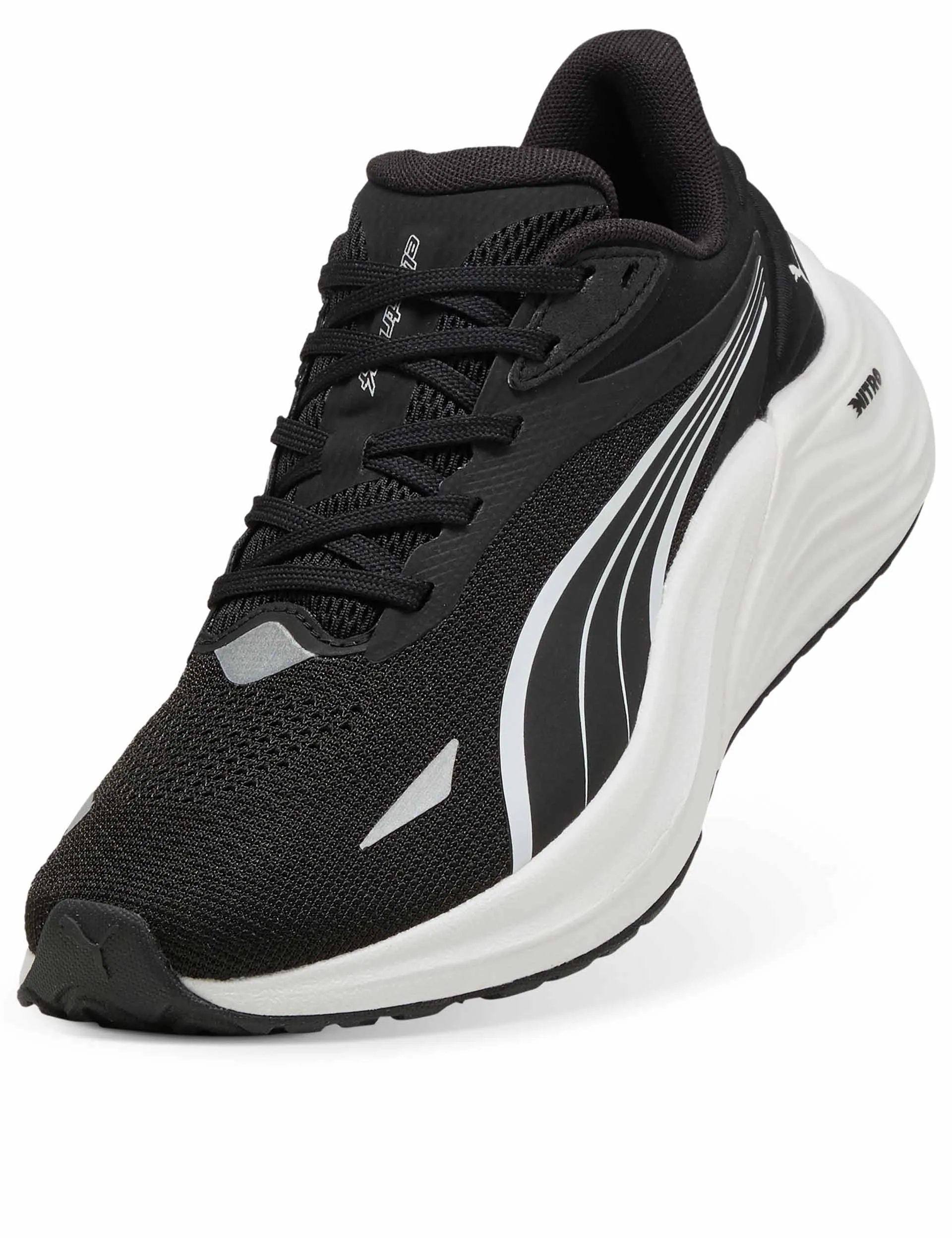 Electrify NITRO 4 Running Shoes - Black/White cushioned - footbed - material shoes Shockproof Midsole