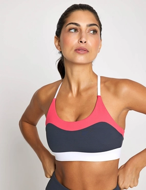 Limitless Sports Bra - Charcoal/Coral Lightweight Closure