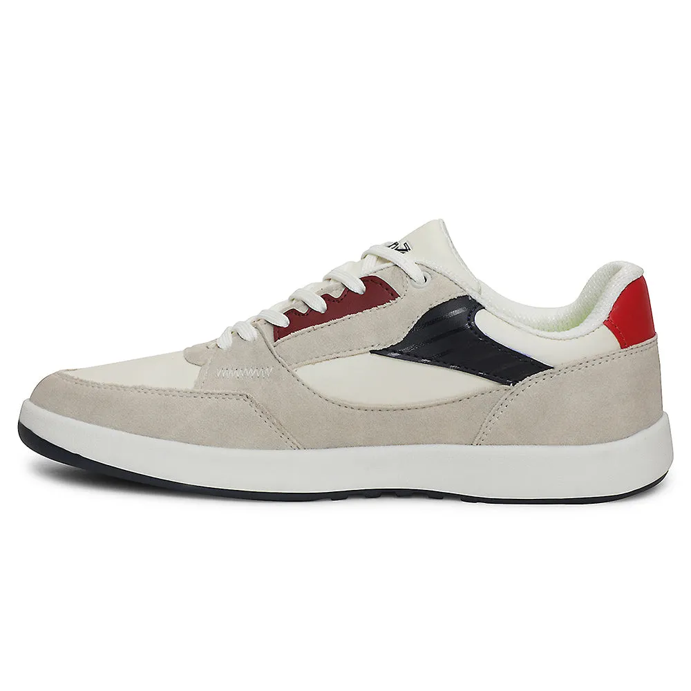 Leap7x Light Grey Casual Lacing Sneakers For Men AMAZER-20E By Liberty Supportive Heel Cup Heat Sealed Seam Construction