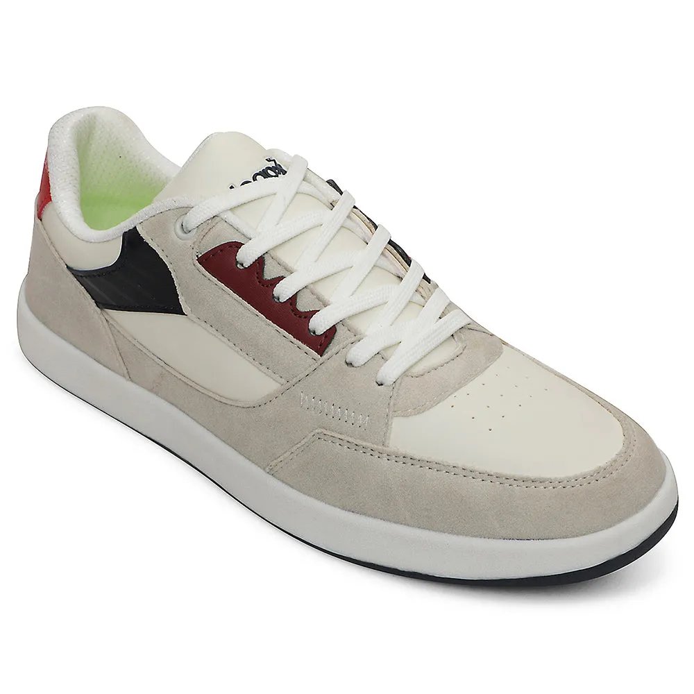 Microfiber Lining Comfort Leap7x Light Grey Casual Lacing Sneakers For Men AMAZER-20E By Liberty