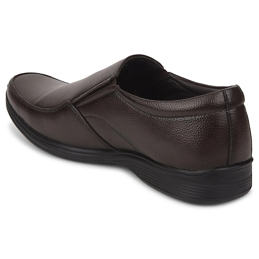 Fortune Brown Formal Non Lacing Moccasin Shoes For Men R573-06 By Liberty daytime running shoes