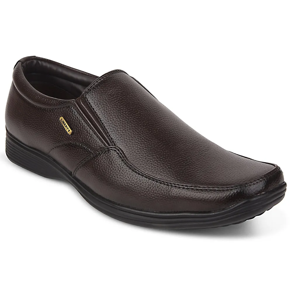 Fortune Brown Formal Non Lacing Moccasin Shoes For Men R573-06 By Liberty comfort features