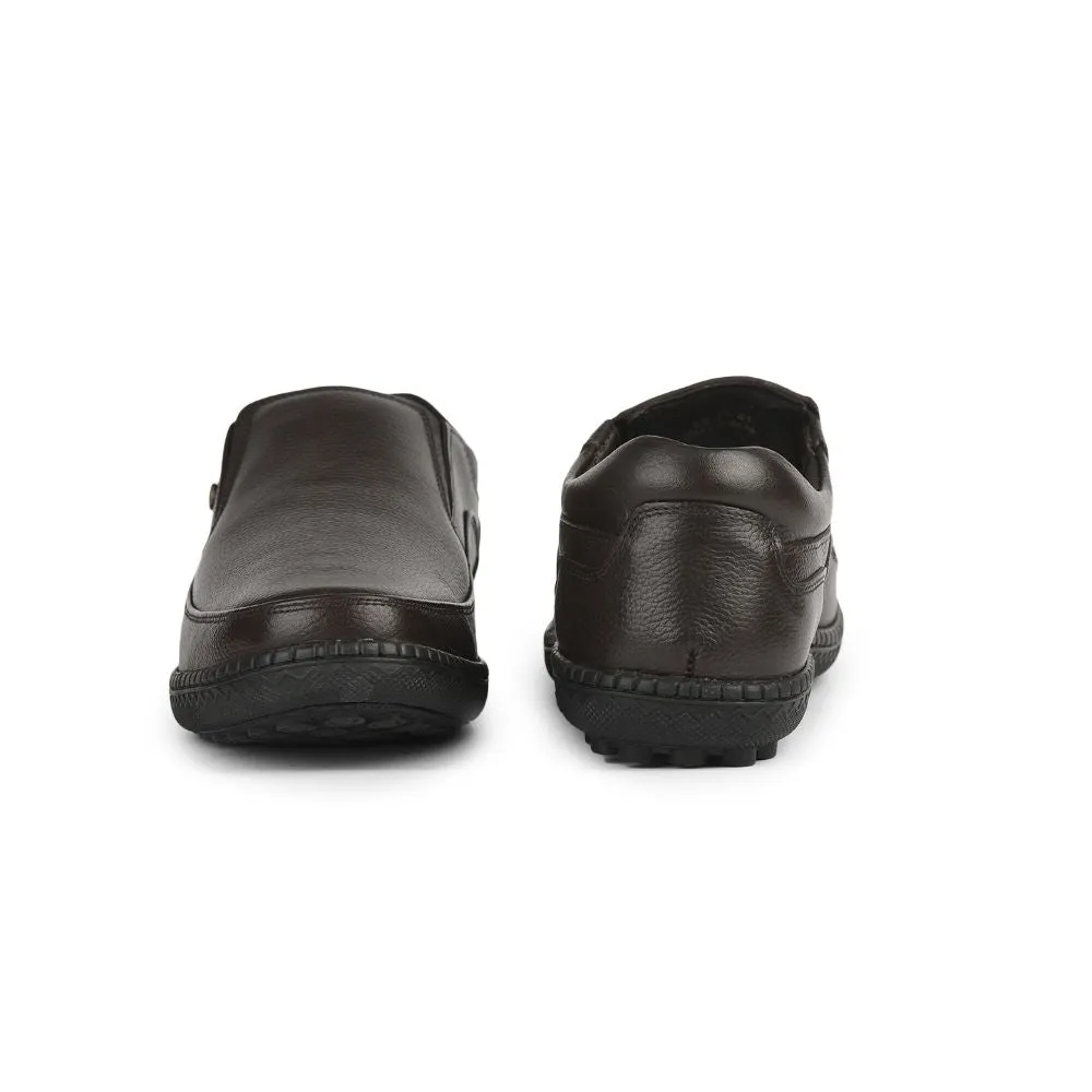 Healers Formal (Brown) Non lacing Shoes For Men ER-38 By Liberty Tire Tread Inspiration