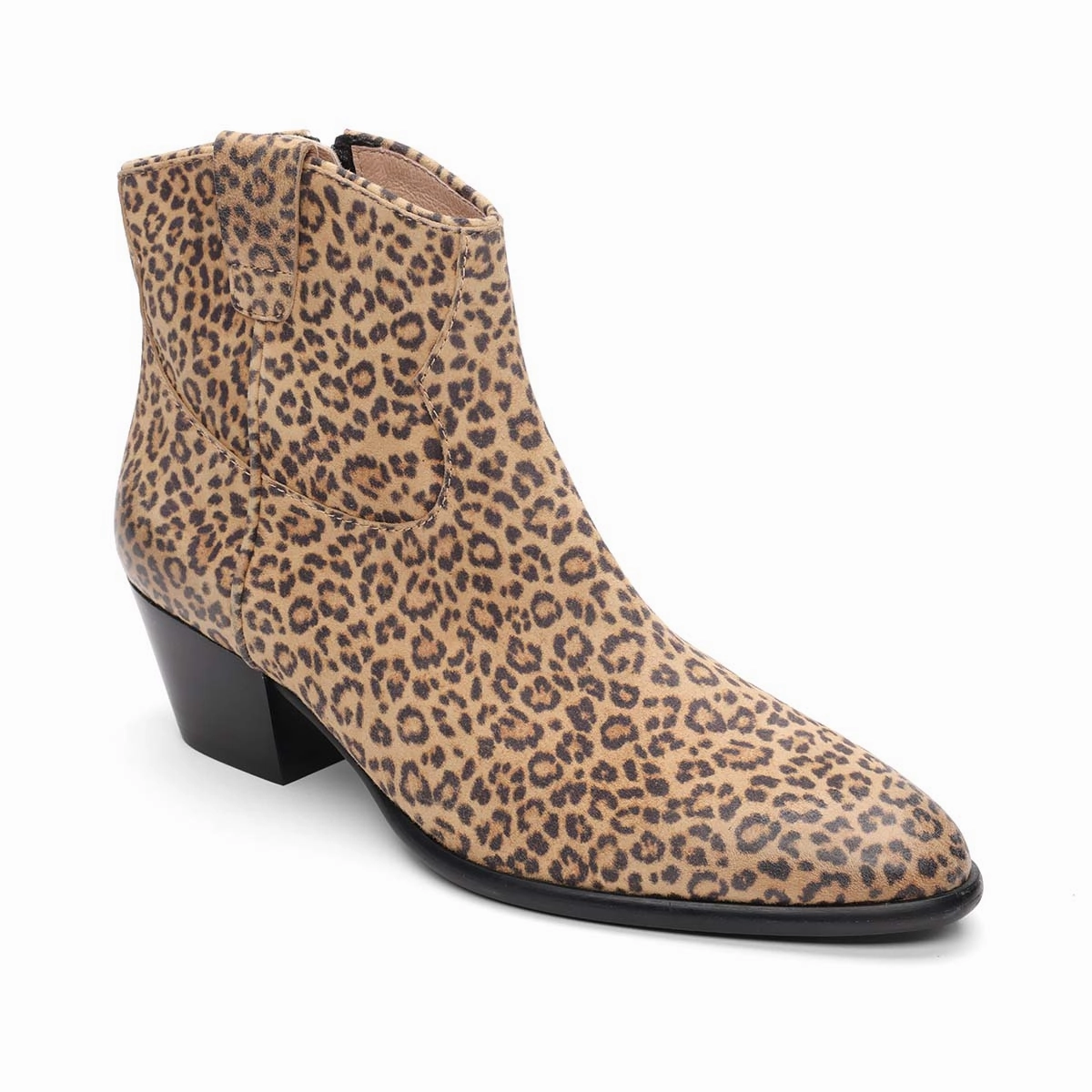 Fame Western Pony Print Bootie Military Style Korean Trend