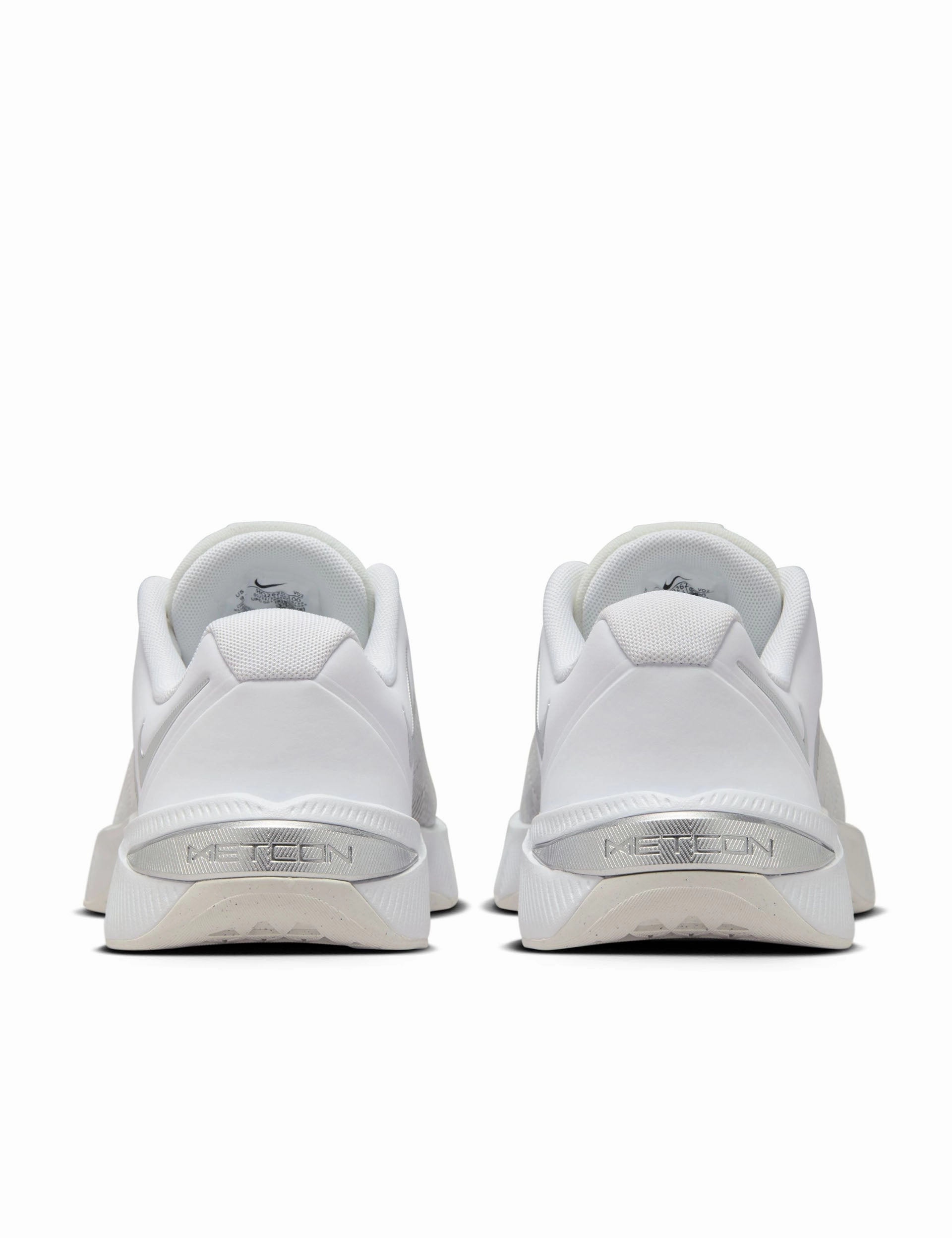 running with a GPS tracker Energy Transfer Shank Metcon 10 Shoes - White/Platinum Tint/Wolf Grey/Metallic Silver