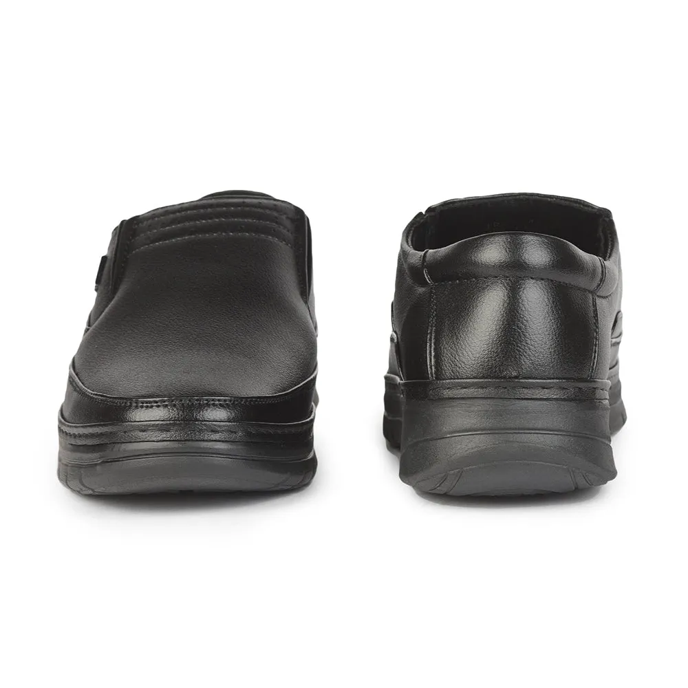 Fortune (Black) Formal Slip on Shoes For Men ER-34 By Liberty Microfiber Stabilizer foot - fatigue - reduction