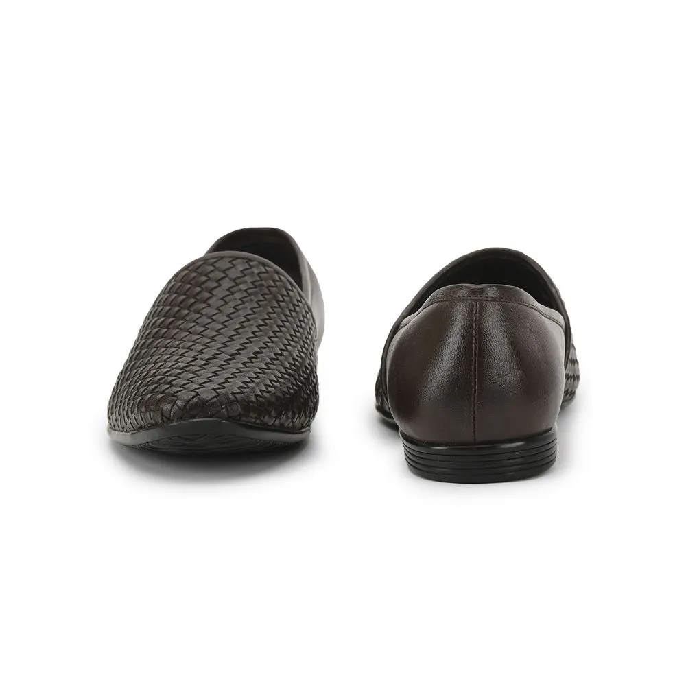 Fortune (Brown) Formal Slip on Shoes For Men JPL-247 By Liberty rough shoes stable sole shoes