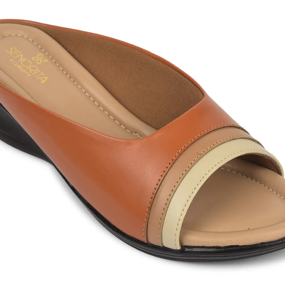 Senorita Tan Casual Heel Sandal For Women J322-32 By Liberty sprinters' shoes