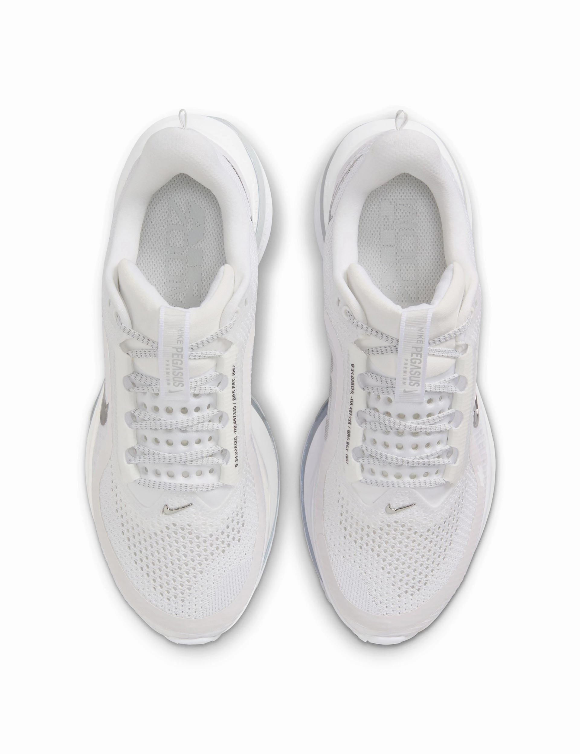 Pegasus Premium Shoes - White/Metallic Silver Rubber Traction Outsole