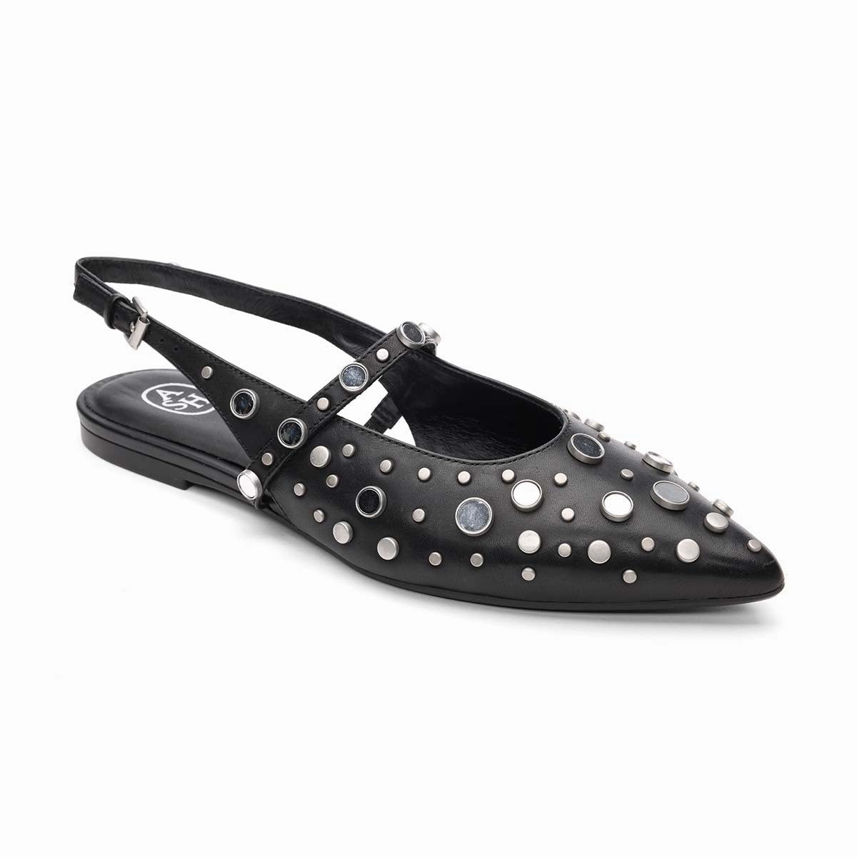 asphalt running wear Carbon Fiber Responsiveness Brenda Studded Slingback Ballet Flat