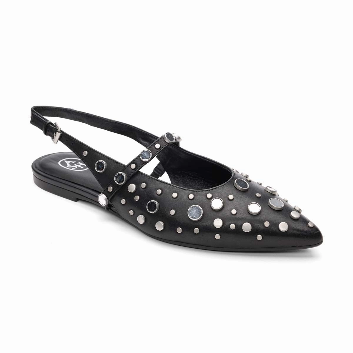 Laser Cut Panels Shock Diffusing Layer Brenda Studded Slingback Ballet Flat