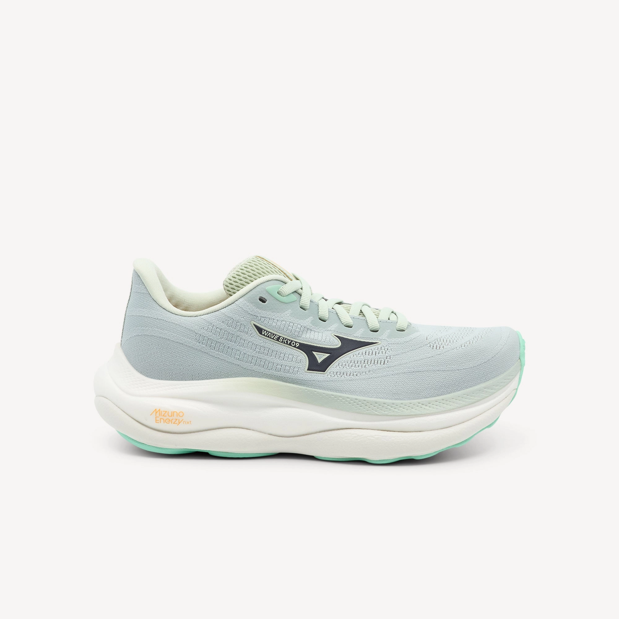 Breathable Knit Fabric Efficient Comfort Mizuno Wave Sky 9 Mercury / Baritone Blue / Ice Green Womens