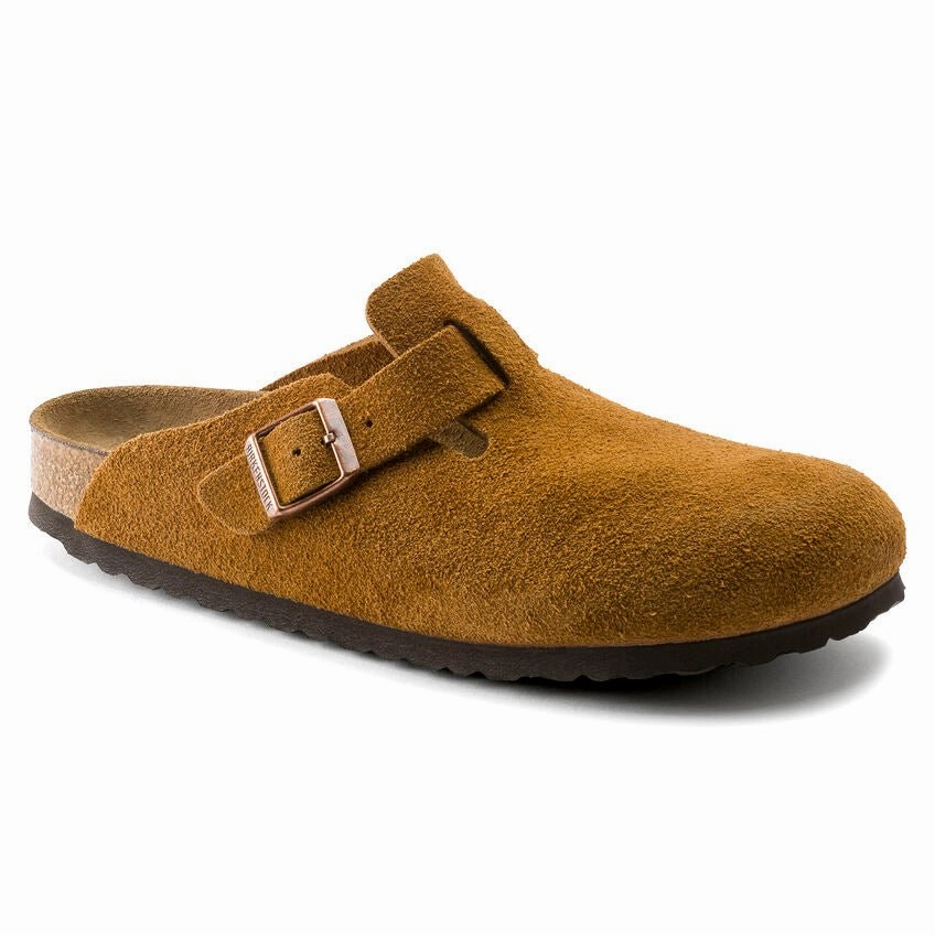 Birkenstock Boston Soft Footbed - Mink Suede LightweightMaterial Quiet Luxury