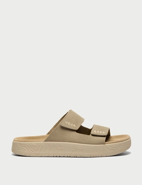 Pressure Relief Grooves Reinforced Eyelet Durability Etna Suede Sandal - Taupe Almond