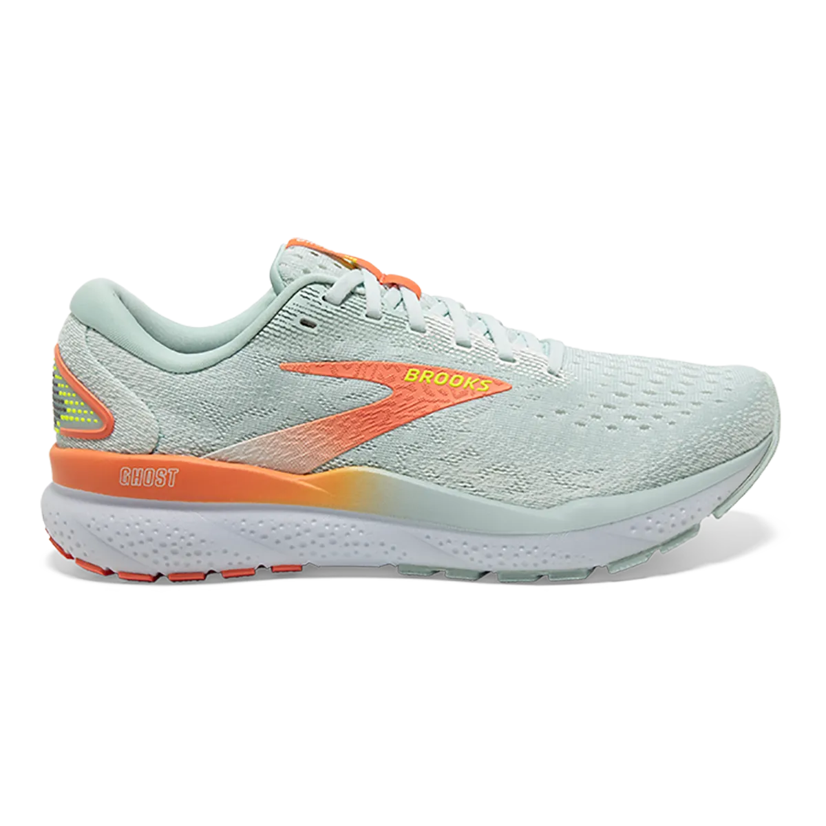 Brooks Ghost 16 - Skylight - Coconut - Sunset Non Slip Lace Lock