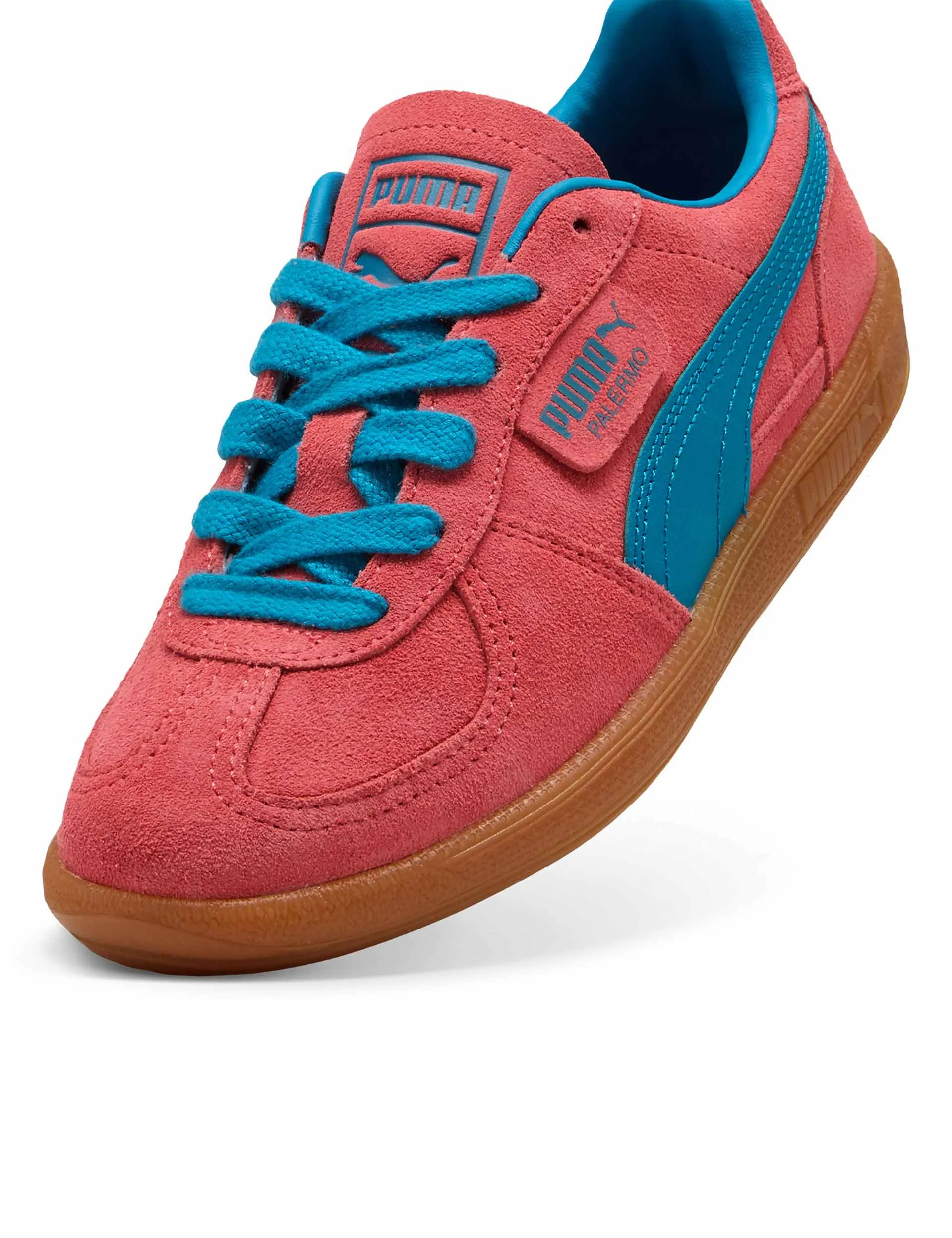 Palermo Sneakers - Peach Frost/Tropical Blue Stretch Woven Collar