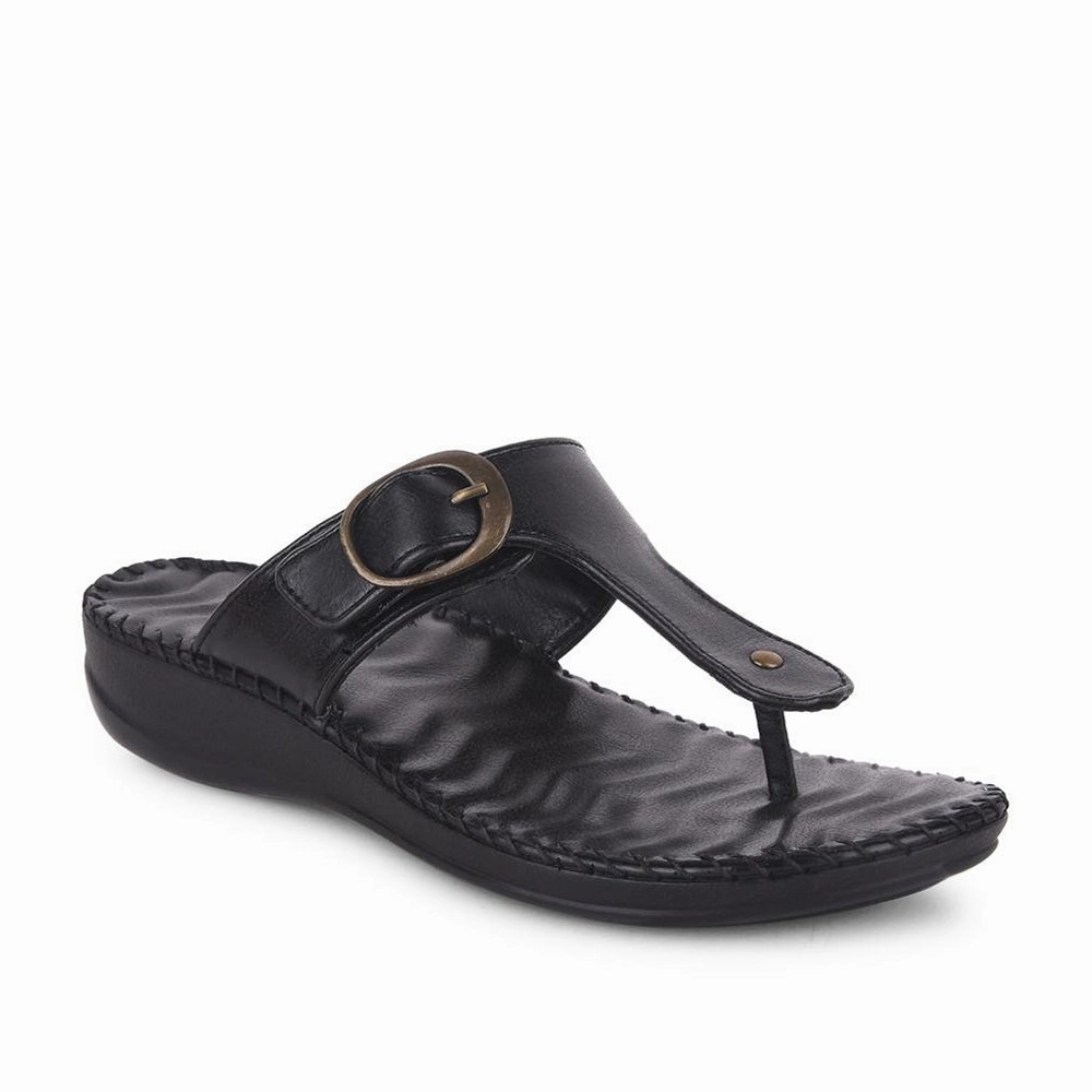 Healers Casual Black Slippers For Women DELMA-3E By Liberty Motion Containment