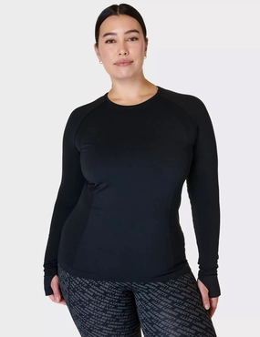 Durable Reinforcements Athlete Seamless Gym Long Sleeve Top - Black