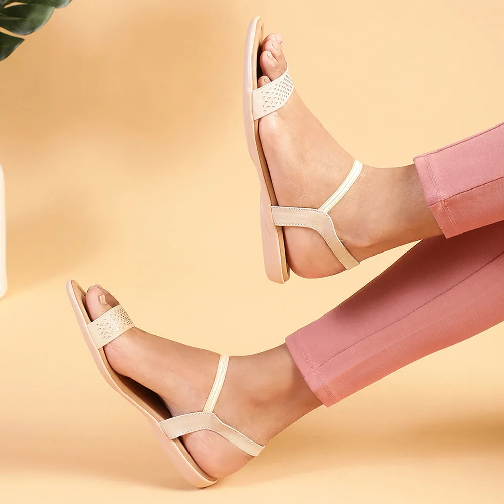 Senorita Casual (Cream) Sandals For Women MK-82 By Liberty Speedboard Technology