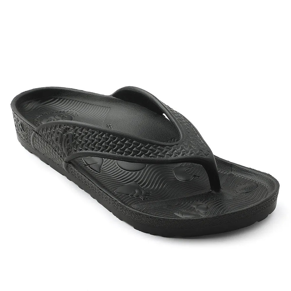 A-HA Black Casual Slipper For Men HAPPI-ME By Liberty Stylish Design