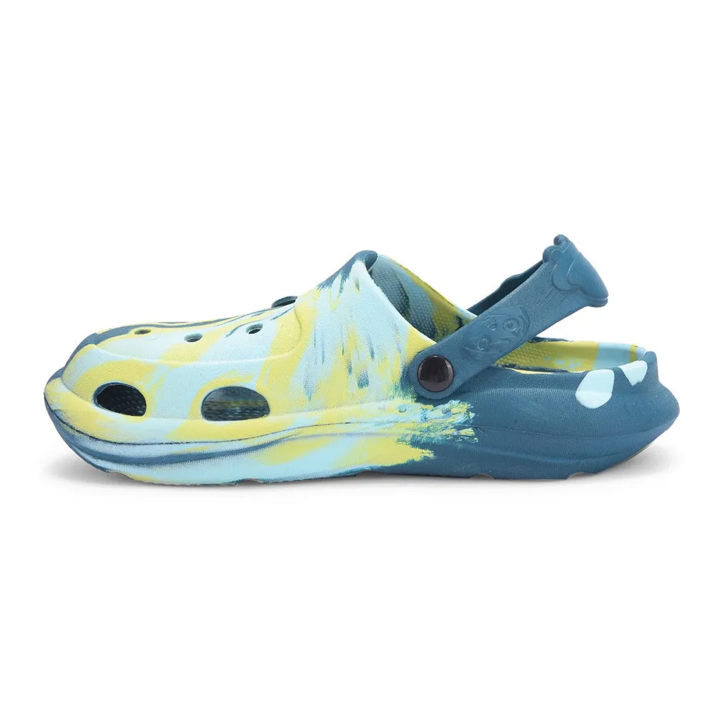 Lucy & Luke Teal Blue Slingback Clogs For Kids ALEX-02E By Liberty Collapsed Midsole Geometry