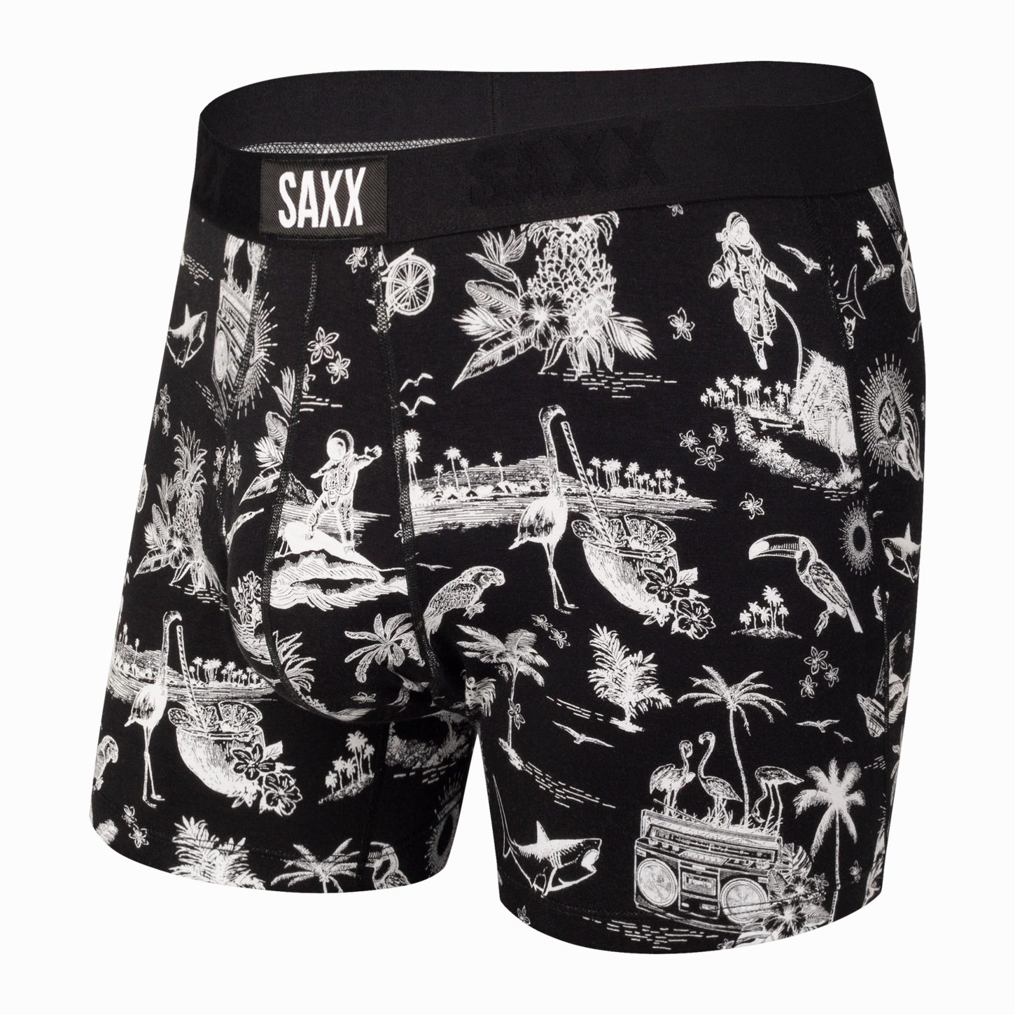 African Bold Picnic Fun Saxx Ultra Super Soft Comfort Blend Boxer Brief 5" Men's