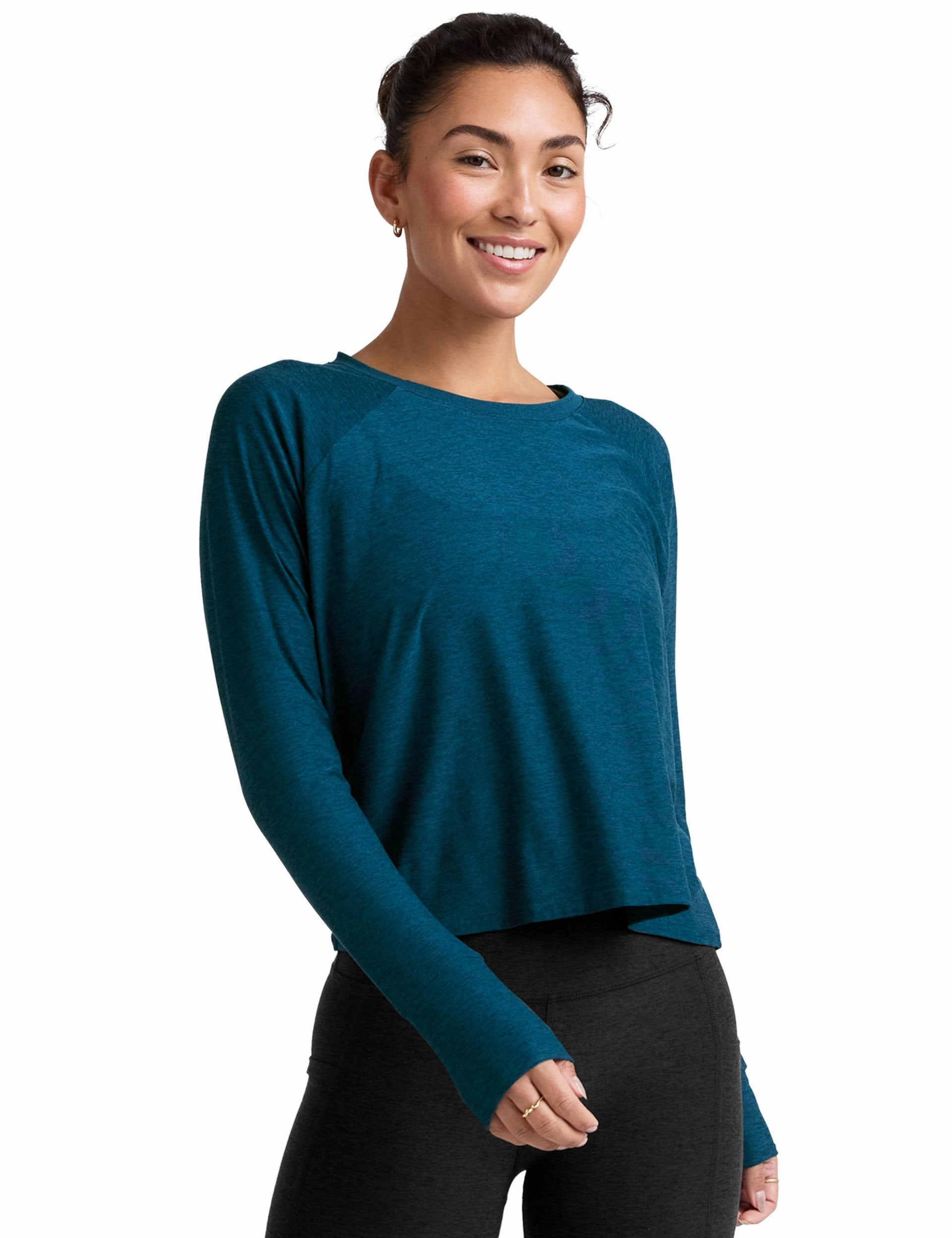 Featherweight Daydreamer Pullover - Blue Gem Heather Antibacterial lining Leather Core