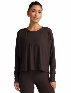 WrinkleFree Fabric Featherweight Daydreamer Pullover - Dark Chocolate Heather