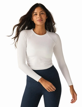 hypoallergenic material water-repellent Featherweight Your Fit Long Sleeve Top - Cloud White