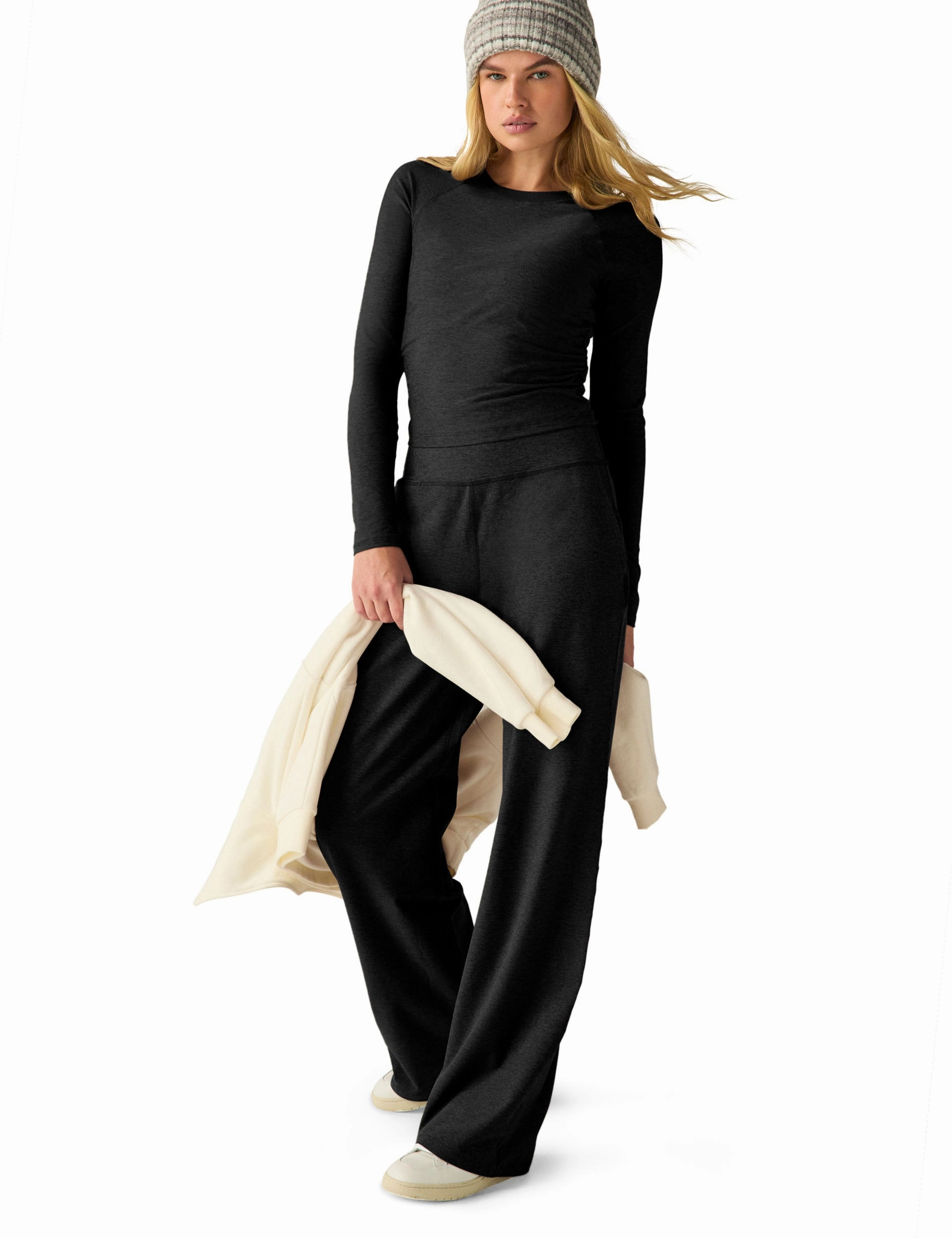 Featherweight Your Fit Long Sleeve Top - Darkest Night Sporty apparel print