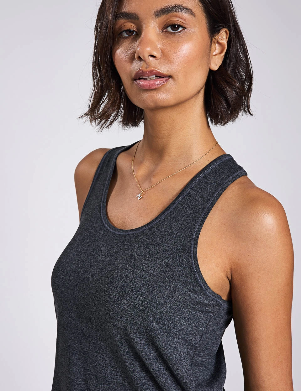 Elasticated Cuffs ReSet Relaxed Tank - Moon Heather