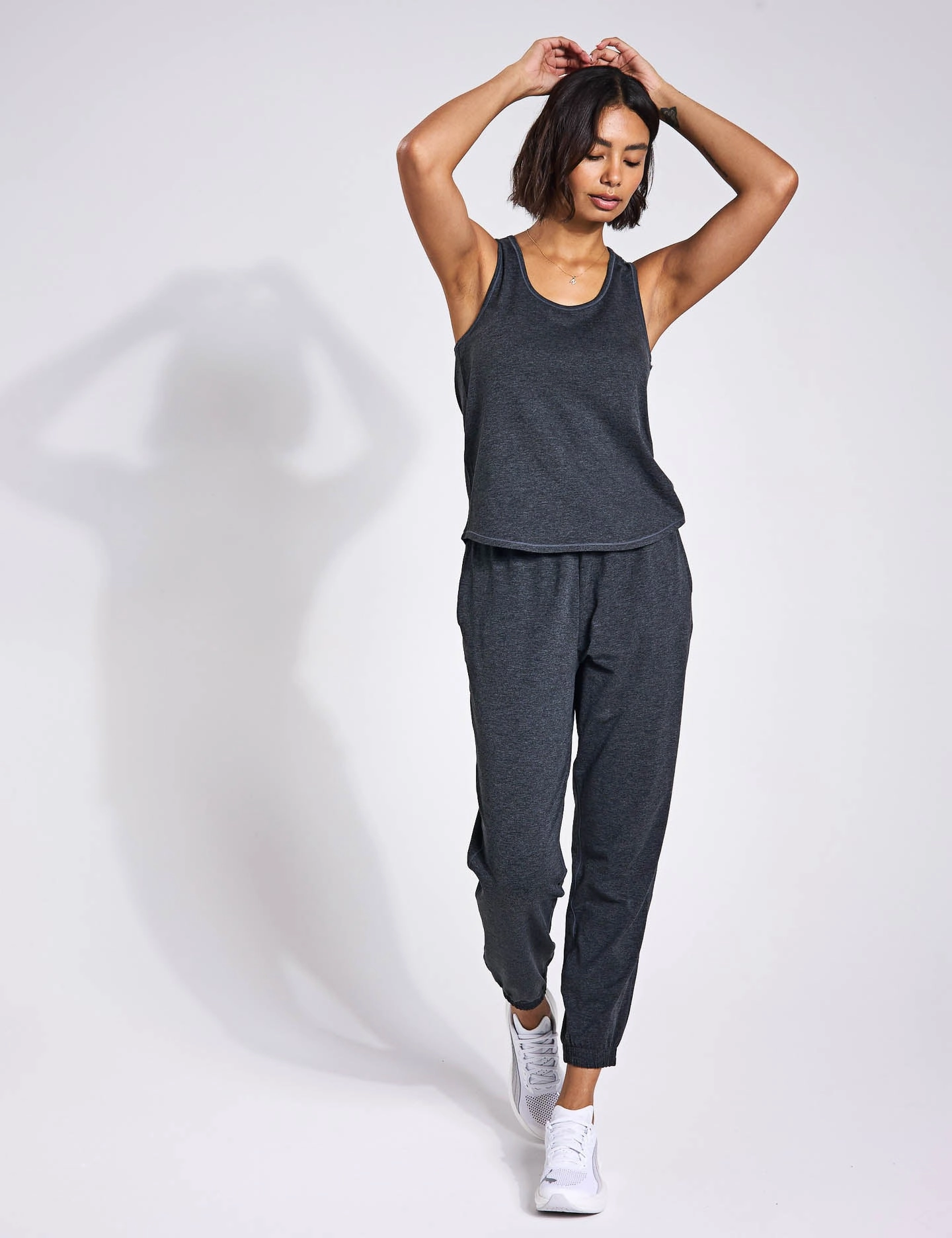 ReSet Relaxed Tank - Moon Heather Moisture Wicking Technology