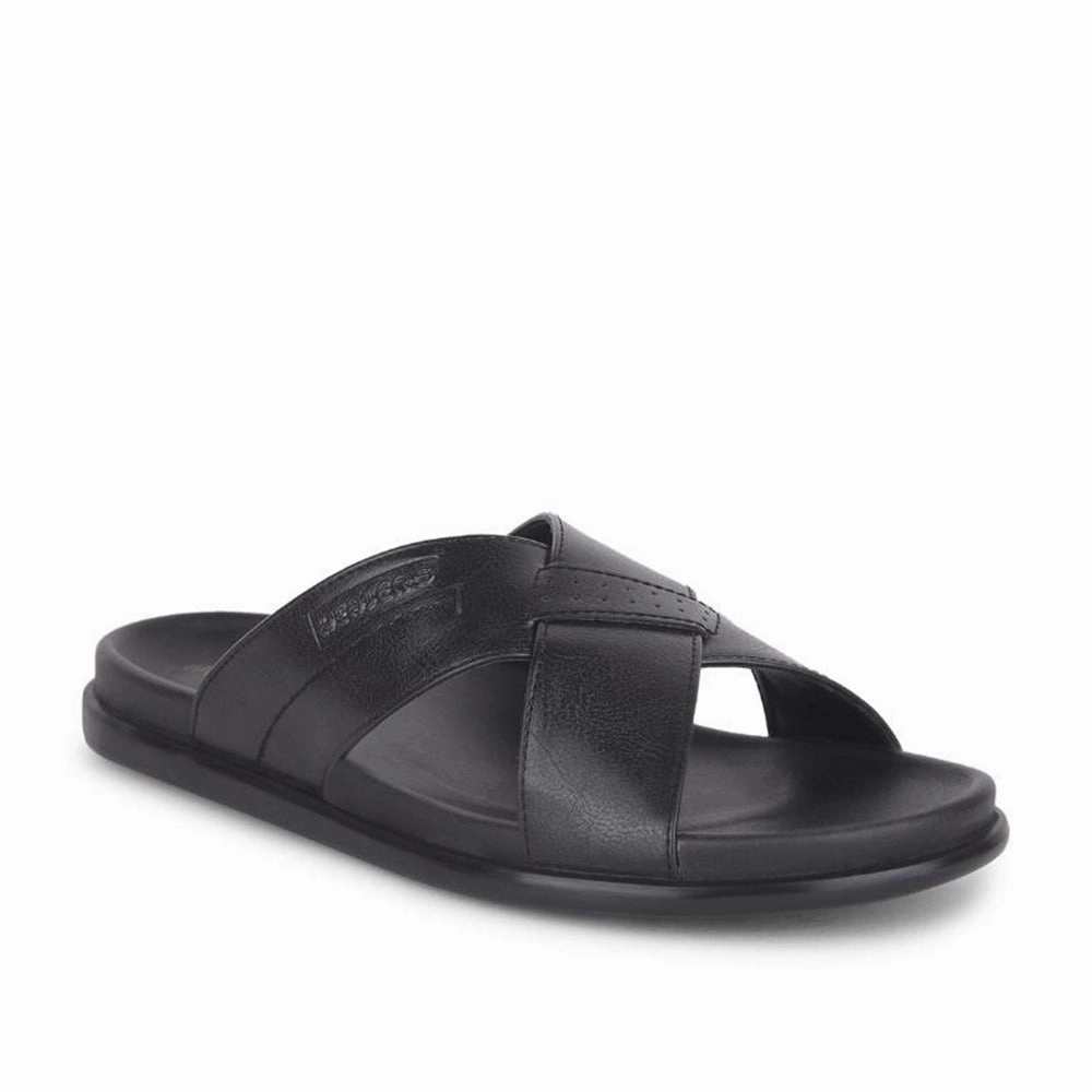 vamp Healers Casual Black Slippers For Men LEEKS-2 By Liberty