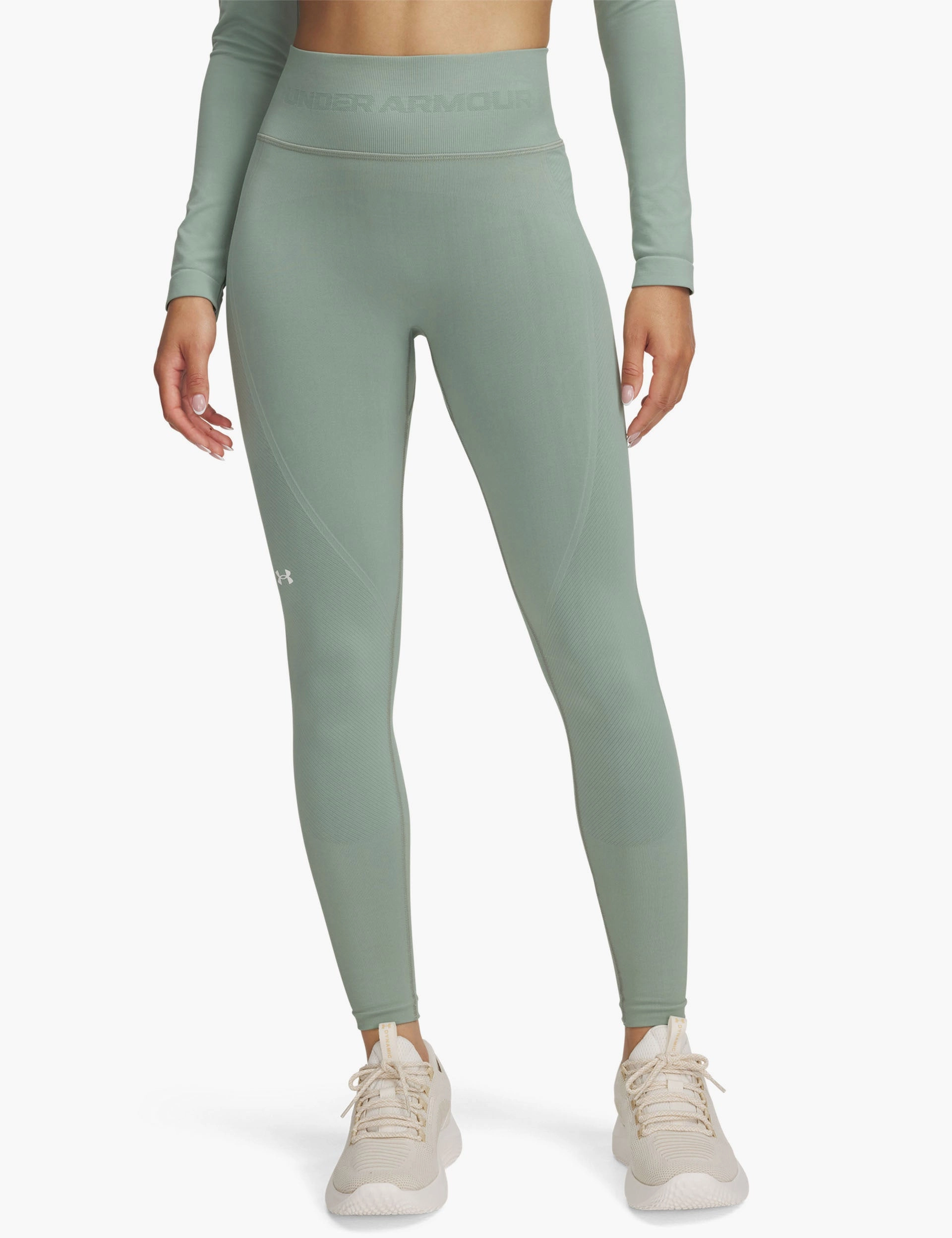 Weekend Trip Unisex Style Train Seamless Leggings - Silica Green/White
